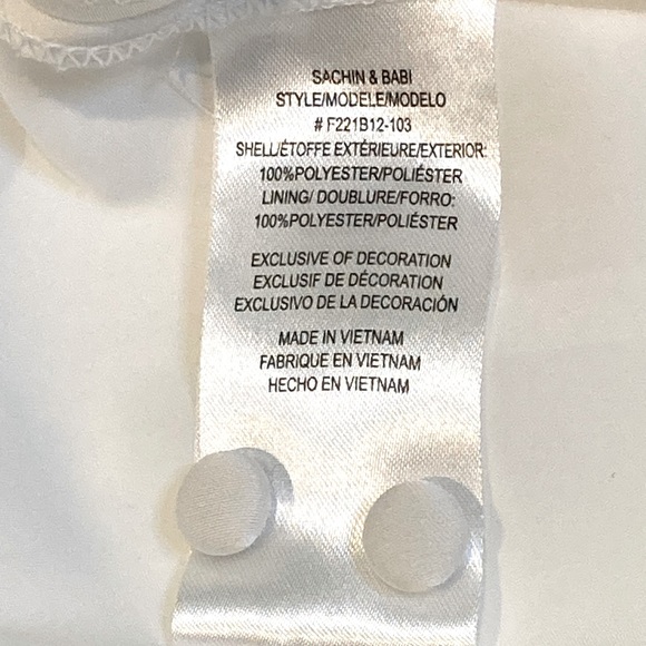 NWT Sachin + Babi Ivory Satin Crepe and Lace Dylan Dress - Sz 4 - Picture 13 of 14